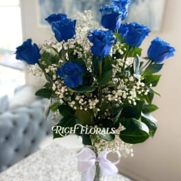 Long Stemmed Blue Roses