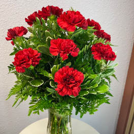 Red Carnations (Vase Arrangement)