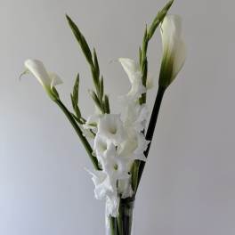 White Calla & Gladiolus Arrangement
