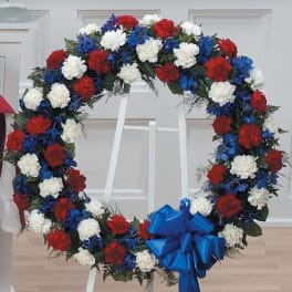 Patriotic Wreath Standing Easel