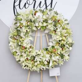 Lily and Orchid Wreath