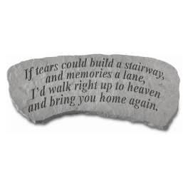 Engraved memorial stone with a sympathy quote