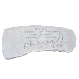 Engraved memorial stone with a sympathy quote