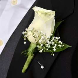 White Rose Boutonnière