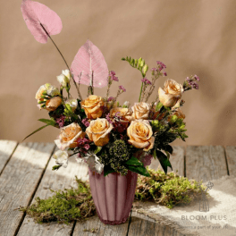 BP60 - Rose with Wax Flower Bouquet