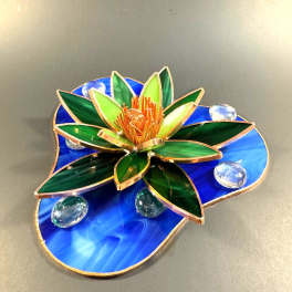#A016 - Emerald Green & Leaf Green Water Lily