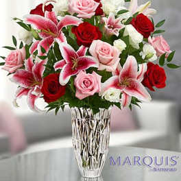Marquis by Waterford Red Rose and Lily Bouquet