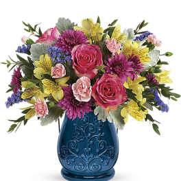 Teleflora's Burst Of Blue Bouquet