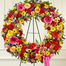 Serene Blessings Bright Standing Wreath