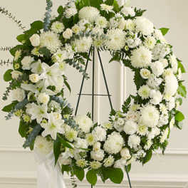 Serene Blessings White Standing Wreath