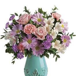 Teleflora's Blushing Aqua Bouquet