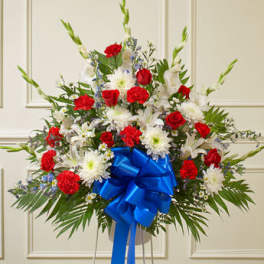 Red White And Blue Sympathy Standing Basket