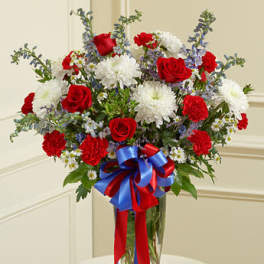 Beautiful Blessings Vase Arrangement patriotic