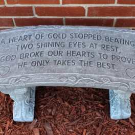 A Heart of Gold Concrete Bench