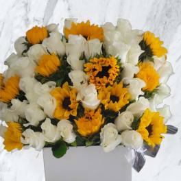 Roses and Sunflowers Flower Box