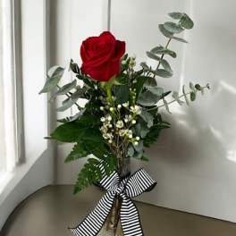 Single Rose in a Bud Vase