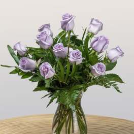 Long Stemmed Lavender Roses - SHOCKING