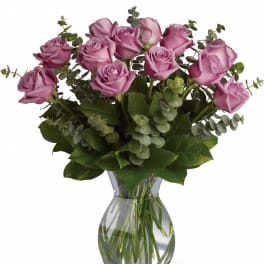 Lavender Wishes - Dozen Premium Lavender Roses