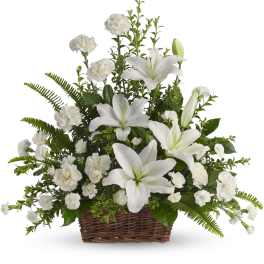 Peaceful White Lilies Basket
