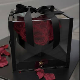 Luxury Rose Heart Box with Chocolates