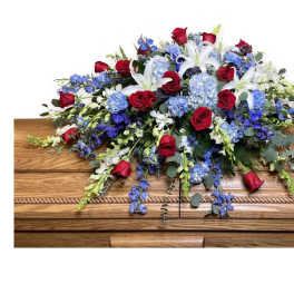 patriotic half casket cover