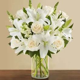 Classic All White Arrangement for Sympathy