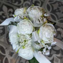 White Whisper Silk Wrist Corsage