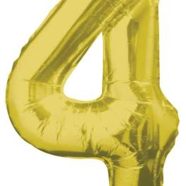 Gold Number 4 Balloon