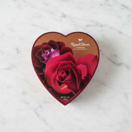 Heart-shaped box of Russell Stover assorted chocolates