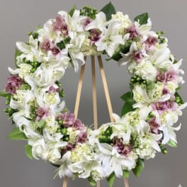 Orchid and Lily Wreath