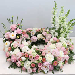 Urn Wreath in Pinks