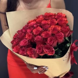 Red Roses Bouquet - 25, 50 & 100 Stems