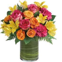 vivid colours floral arrangement