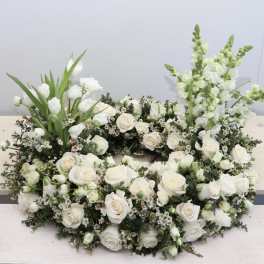 Urn Wreath in Whites
