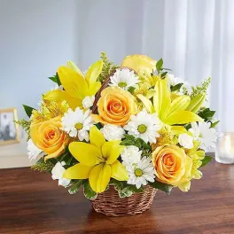 Peace & Blessings Yellow & White basket