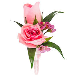 Pink Rose Boutonnière by BloomNation™