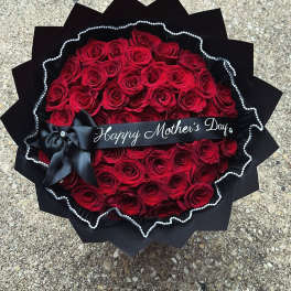 Happy Mother’s Day 50 red roses bouquet