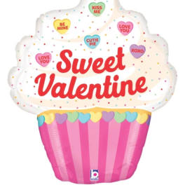 Sweet Valentine - Conversation Hearts Cupcake - Balloon