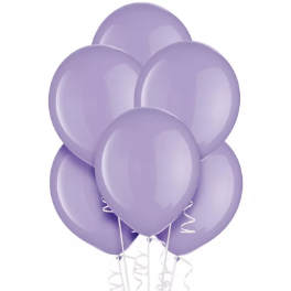 Cluster of lavender balloons with curling ribbons