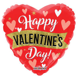 Happy Valentine's Day - Holographic Banner - Balloon