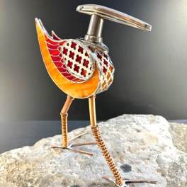 #A084 - Orange Door Handle Bird
