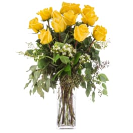 Dozen Long Stemmed Yellow Roses by BloomNation™