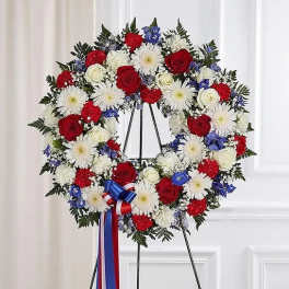 Serene Blessings™ Red, White & Blue Standing Wreath