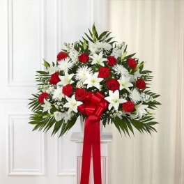 Heartfelt Sympathies™ Standing Basket- Red & White