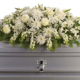 Enduring Love All White Casket Cover Spray