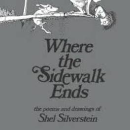 Book cover with the title "Where the Sidewalk Ends" and a small illustration.