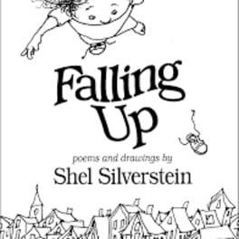 Black-and-white book cover with a cartoon child and the title Falling Up