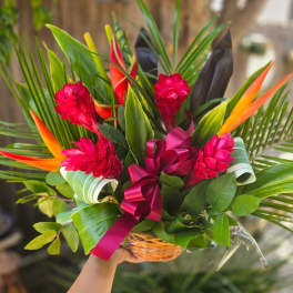 Blooming Bromeliads basket