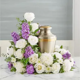Cremation Wreath- Lavender & White