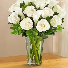 White Rose & Calla Lily Bouquet for Sympathy